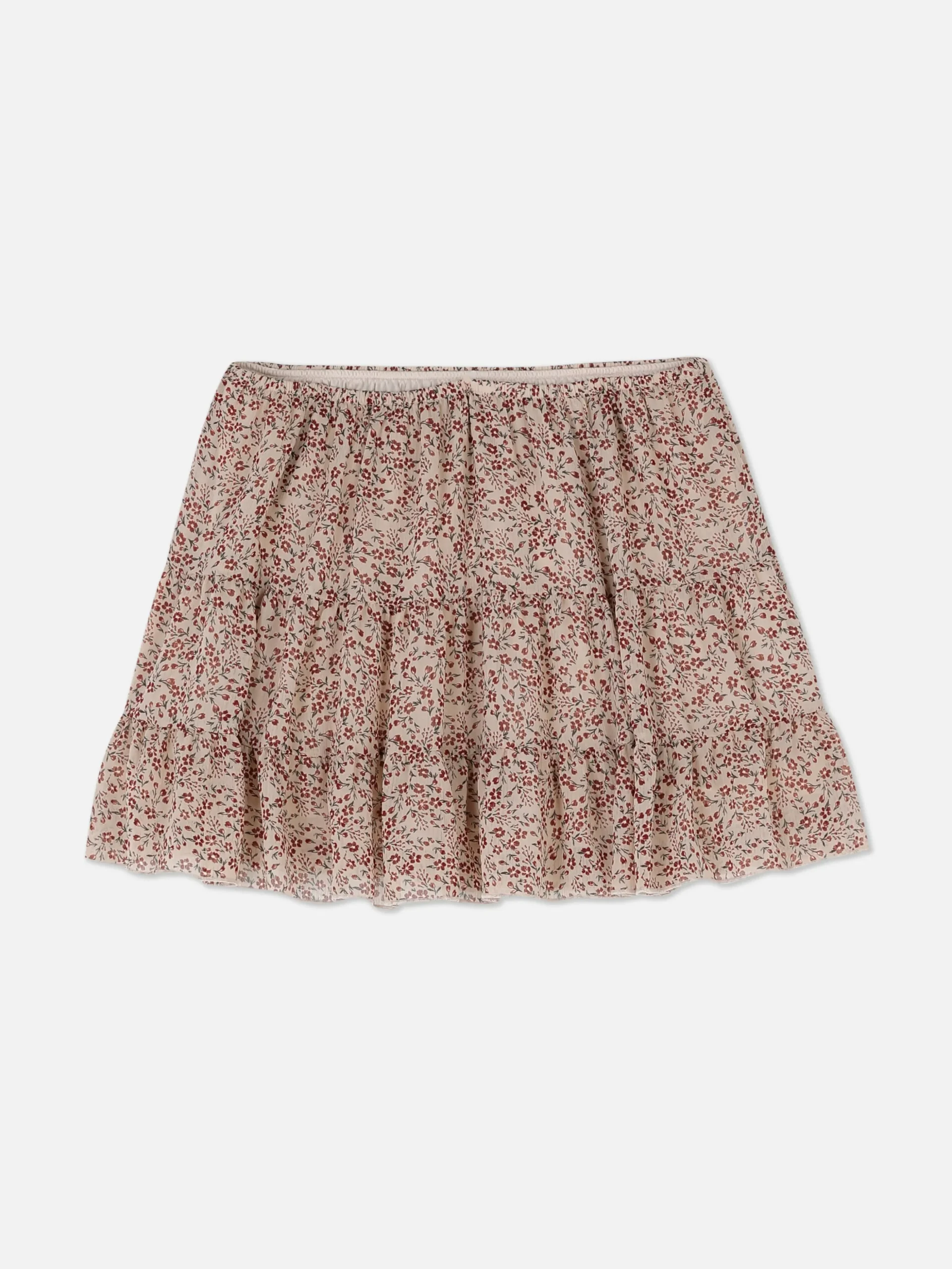 Chiffon Overlay Mini Skirt