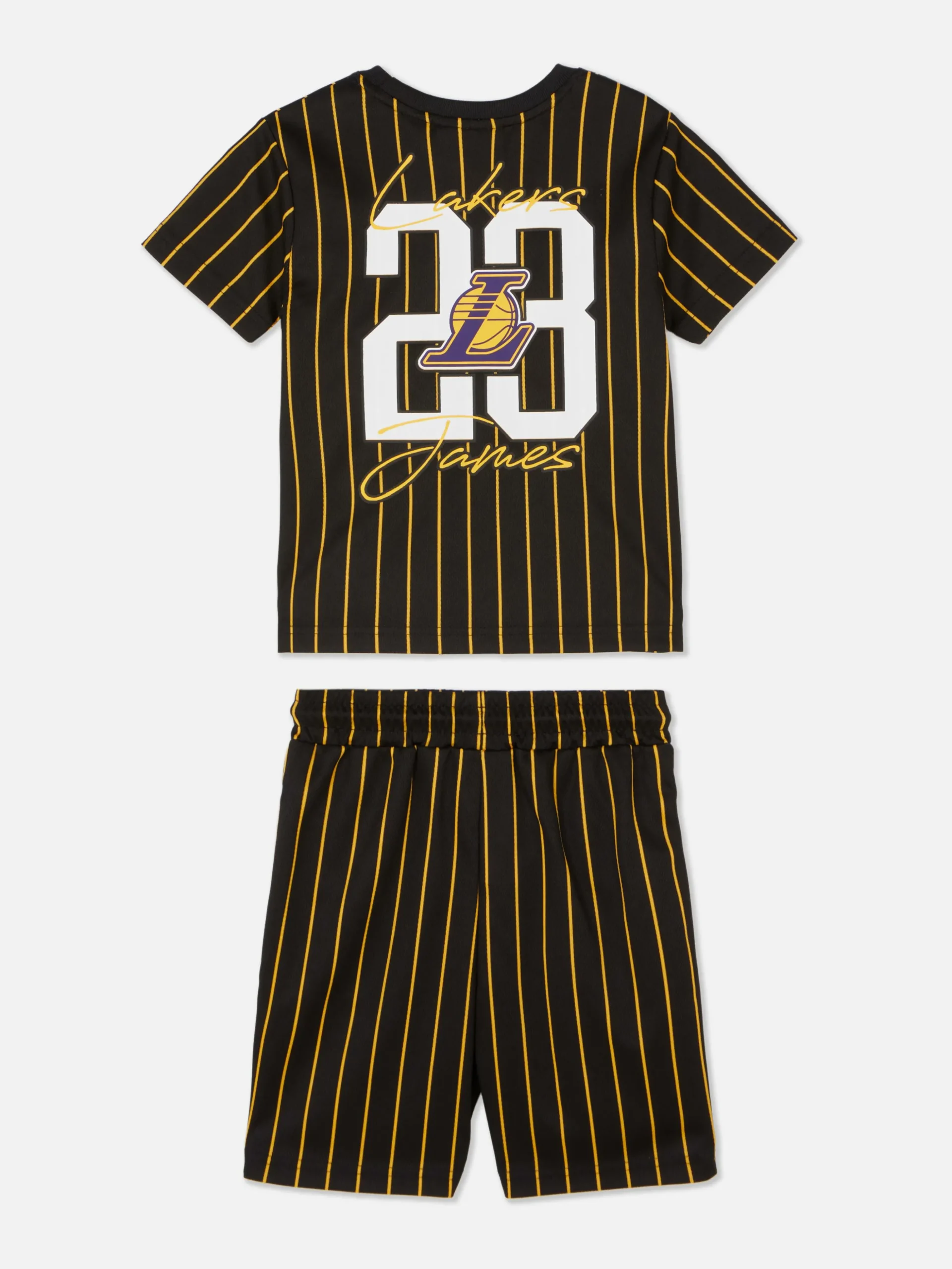 NBA Los Angeles Lakers Striped T-Shirt And Shorts Set