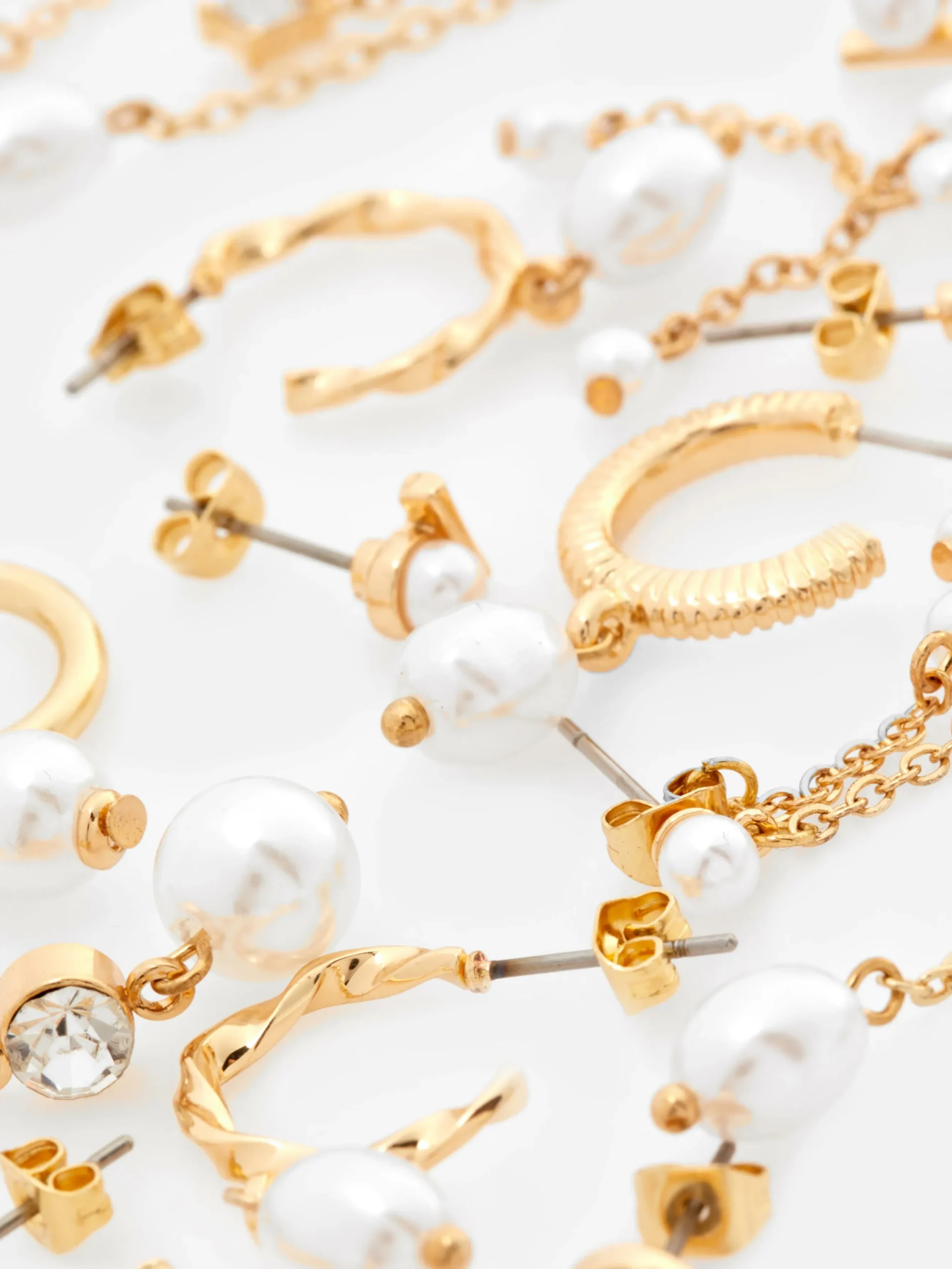 9-Pack Faux Pearl Stud And Duster Earrings