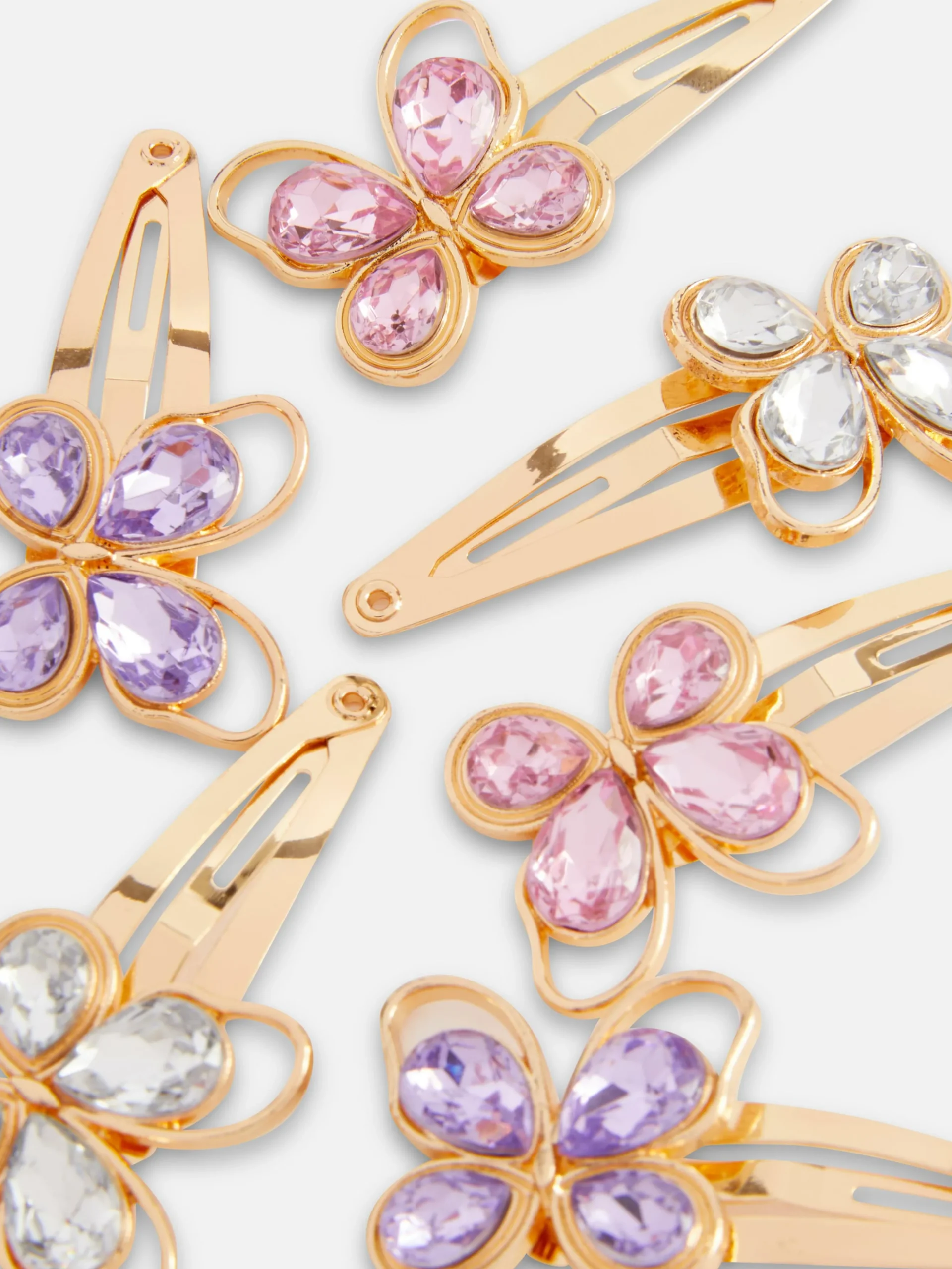 6pk Butterfly Gem Snap Hair Clips