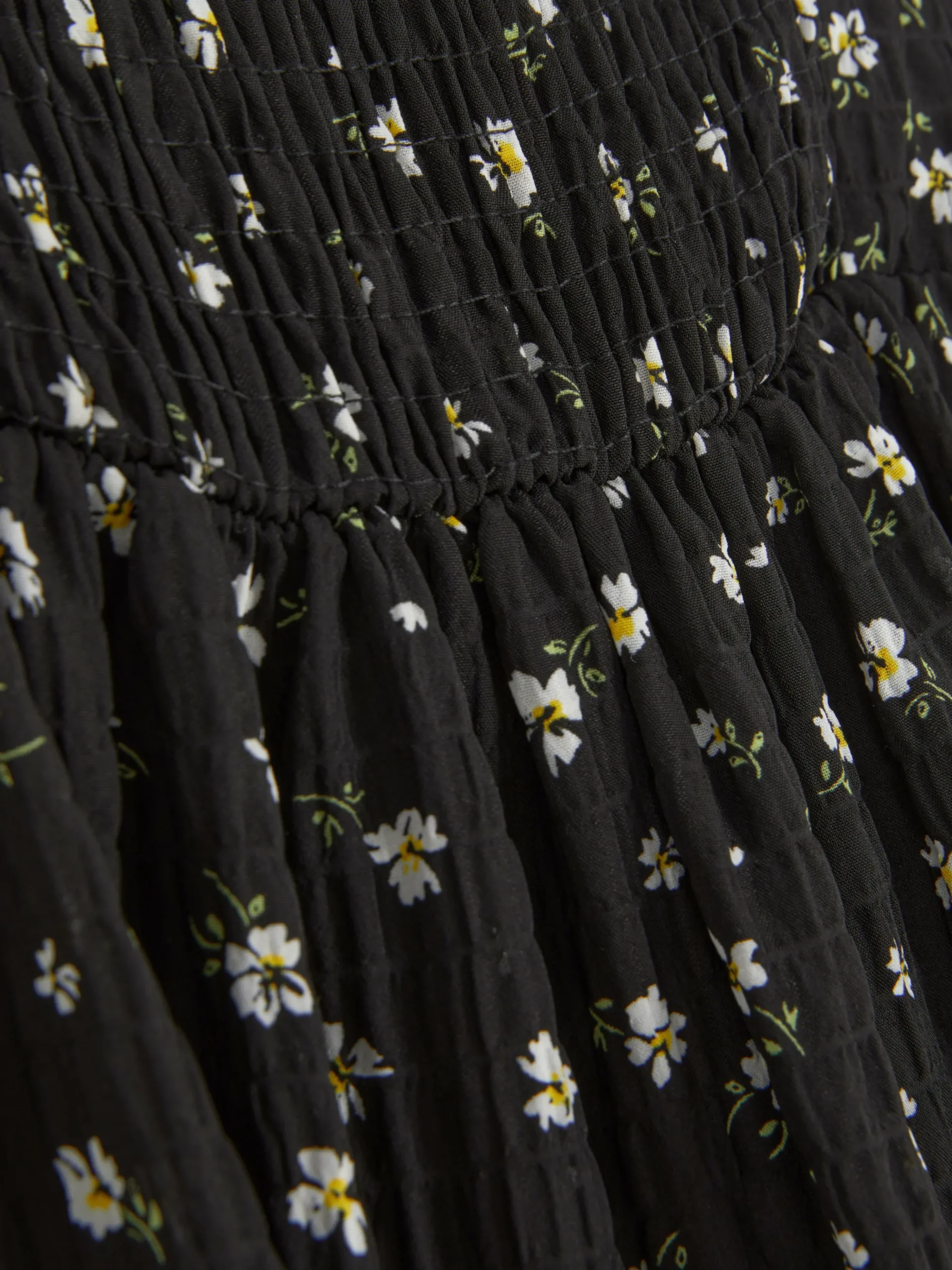 Shirred Floral Dress
