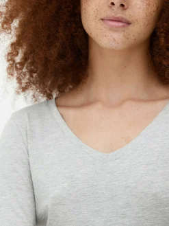 V-Neck Long Sleeve Top